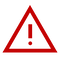 Icon rotes, dreieckiges Warnschild mit Ausrufezeichen.